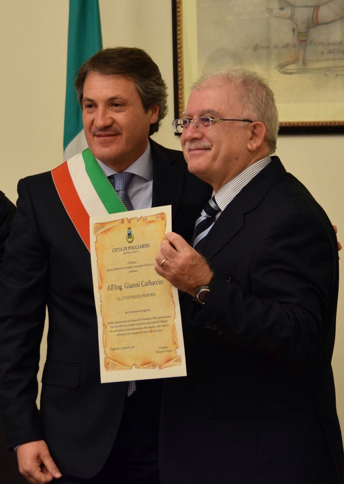 Conferimento della Cittadinanza Onorario da parte del Sindaco di Poggiardo e vaste Colafati