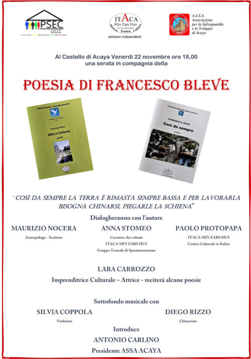 LOCANDINA 22 NOVEMBRE F BLEVE POESIE