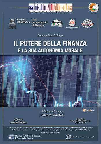 23 aprile 2020 - Giornata Mondiale del Libro - Presentazione del Libro di Pompeo Maritati "Il potere della finanza"