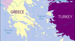 Mappa geografica di Grecia e Turchia